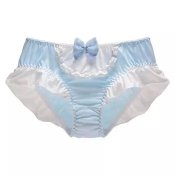 Большой размер ярких цветов, молочный шелковый бант, нижнее белье принцессы Лолиты для костюмированной вечеринки, милое нижнее белье для горничной, милые эластичные трусики M