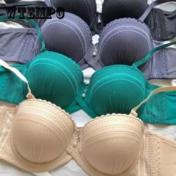 Большой размер, регулируемый кружевной бюстгальтер с половиной чашки, дышащий удобный бюстгальтер пуш-ап, трехбортный сексуальный бюстгальтер 42/95C чёрный