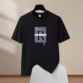 Большой размер S-6XL Мужская футболка с коротким рукавом из 100% хлопка, мужская повседневная футболка с круглым вырезом 4XL