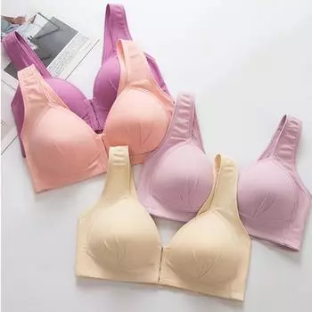 Большой размер спереди пряжка бюстгальтер тонкий раздел без стального кольца собранный красота сзади собрать боковые груди женское нижнее белье 36/80 фиолетовый