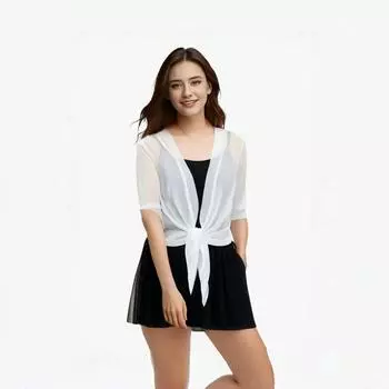 Большой размер, сплошной цвет, с половиной рукавом, солнцезащитная одежда, женская летняя тонкая кружевная шаль, повседневные свободные яркие шелковые дышащие кардиганы M синий