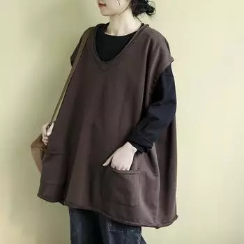 Большой размер свободная осенняя женская одежда новый безрукавка женское пальто женский tide ins осенний топ женский жилет жилет жилет жилет L [100-85kg] фиолетовый