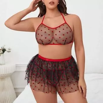 Большой размер толстый ММ эротическое нижнее белье сексуальная сетчатая кружевная юбка на подтяжках соблазнительный эротический костюм 1XL