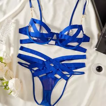 Большой размер толстый ММ сексуальное нижнее белье сексуальный большой размер трехточечный ремень цепь комплект 1XL