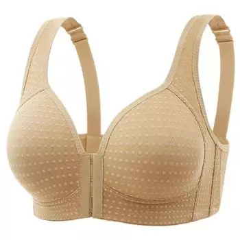 Большой размер тонкий передняя пряжка анти-провисание сборка под грудью без стального кольца женский толстый тонкий бюстгальтер крышка лето 36/80
