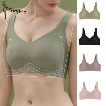 Большой размер тонкое желе удобное нижнее белье для женщин цельный бесшовный 3D мягкий поддерживающий широкий бретельки пуш-ап латексный бюстгальтер L чёрный