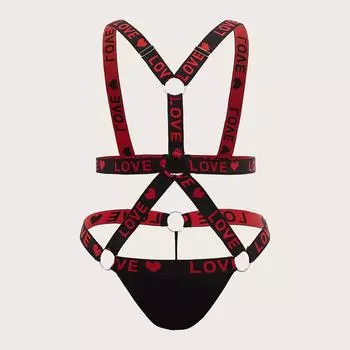 Большой размер трехточечный цельный соблазнительный сексуальный костюм 1XL