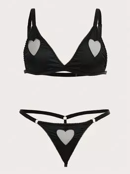 Большой размер трехточечный персиковый сердечко соблазнительный сексуальный костюм с открытой спиной 1XL