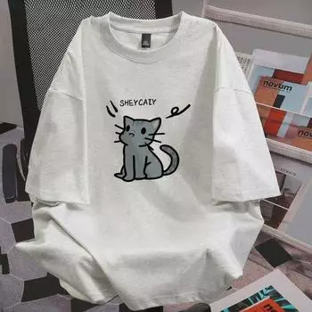 Большой размер Женская хлопковая футболка женская с коротким рукавом повседневная свободная футболка с коротким рукавом XS