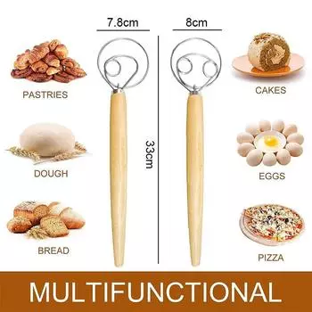 Большой ручной датский венчик для теста, миксер для хлеба из нержавеющей стали, миксер для торта, кондитерских изделий, палочка для взбивания яиц, кухонный блендер для выпечки, инструменты