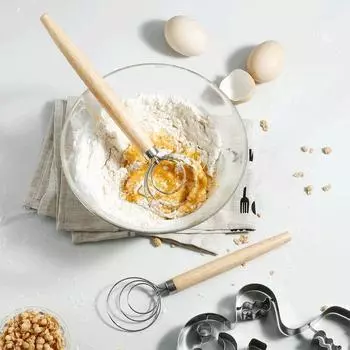 Большой ручной датский венчик для теста, миксер для хлеба из нержавеющей стали, миксер для торта, кондитерских изделий, палочка для взбивания яиц, кухонный блендер для выпечки, инструменты