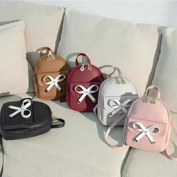 Большой рюкзак с бантом, модный многофункциональный маленький рюкзак, универсальная одноплечевая портативная женская сумка-мессенджер бордовый