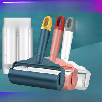 Большой съемный валик для удаления ворса, роликовая щетка для удаления пыли, замена липкой бумаги, средство для удаления шерсти домашних животных 16cm жёлтый/синий