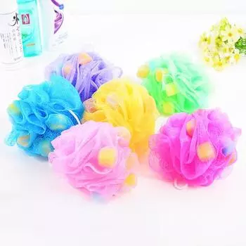 Большой шарик для ванны из губки, цветной нейлоновый шарик для растирания спины, гранулы желе для ванны с цветком, губка для ванны с цветком, принадлежности для ванны 10pcs