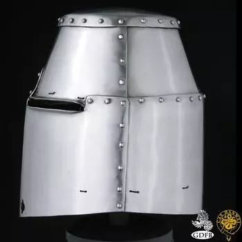 Большой шлем крестоносца 13-го века - шлем рыцаря-тамплиера 18 калибра