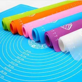 Большой силиконовый антипригарный коврик для замешивания теста, приготовления кондитерских изделий, нескользящий коврик со шкалой, силиконовая разделочная доска, кухонный инструмент