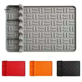 Большой силиконовый коврик для инструментов для гриля, термостойкий, безопасный для микроволновой печи, анти-ожогов, не содержит BPA, пищевой коврик для выпечки серый