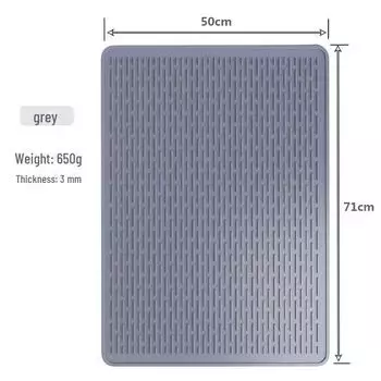 Большой силиконовый коврик для плиты и раковины: Коврик для сушки и дренажа 71x51 см 40x30 серый