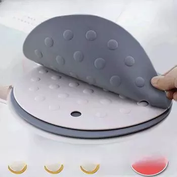 Большой силиконовый коврик для сковороды, круглый утолщенный теплоизоляционный коврик с приподнятыми точками, коврик для гладильной чаши, нескользящий коврик для подноса, настольный коврик 16.6x0.33cm серый