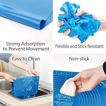 Большой силиконовый коврик, кухонный коврик для замешивания теста, коврик для выпечки, кулинария, торт, кондитерские изделия, антипригарные раскатывающиеся подушечки для теста, инструменты, листы, аксессуары 29x26cm розовый