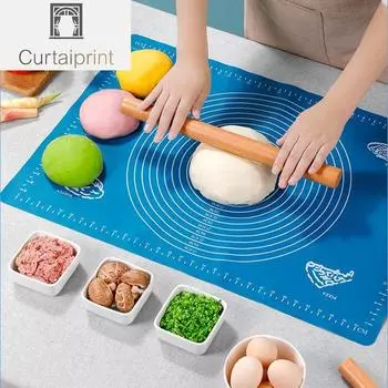 Большой силиконовый коврик, кухонный коврик для замешивания теста, коврик для выпечки, кулинария, торт, кондитерские изделия, антипригарные раскатывающиеся подушечки для теста, инструменты, листы, аксессуары 26x29cm синий