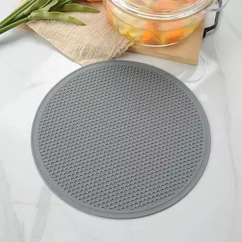 Большой силиконовый коврик подставка под стакан термостойкая подставка для столовых приборов сотовый нескользящий держатель для кастрюль круглый коврик для чашки кухонные принадлежности чёрный