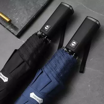 Большой складной зонт для гольфа в деловом стиле, большой автоматический зонт 135 см, сильный ветрозащитный, зонт от дождя 8K для мужчин тёмно-синий