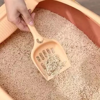 Большой совок для кошачьего туалета с мелкими отверстиями для тофу и чистки туалета 1 piece оранжевый