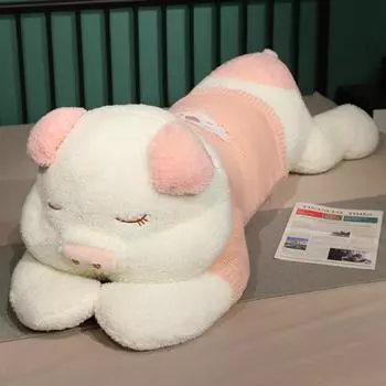 Большой свитер, плюшевая игрушка-свинка, милая лежащая свинка, большая подушка для дивана, подарок для девочки, кукла для сна 90cm