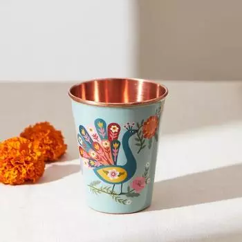 Большой тамблер Marigold Mor | Разноцветный, Изготовлен из меди с цифровой печатью и эмалью