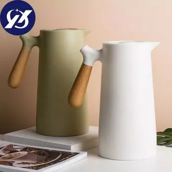 Большой термический графин для кофе, термос с двойными стенками, бытовой кофейник со стеклянной подкладкой, бытовой кофейник чёрный