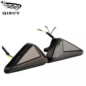 Большой треугольный указатель уровня воды для мотоцикла со встроенным светодиодным указателем поворота для модификации спортивного автомобиля. жёлтый/красный