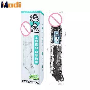 Большой удлинитель для пениса, многоразовый презерватив для увеличения пениса, секс-игрушка для мужчин, отсроченная эякуляция, чехол для члена для взрослых