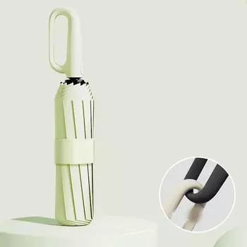 Большой усиленный ветроустойчивый дождеустойчивый двойного назначения устойчивый к ультрафиолетовому излучению полностью автоматический зонт с пряжкой-кольцом двойной автоматический зонт с пряжкой One Size зелёный