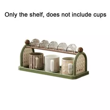 Большой Вместимости Держатель для Кофейных Чашек Экономия Места Стойка для Хранения Кружек Винтажный Держатель для Чашек Кухня Green Single Layer