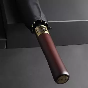 Большой ветрозащитный зонт для мужчин и женщин, деревянная длинная ручка, роскошные деловые большие зонты для гольфа на открытом воздухе, диаметр 130 см тёмно-синий