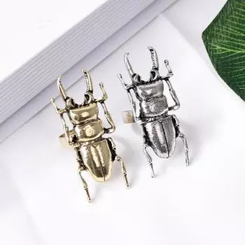 Большой винтажный египетский жук-скарабей, модное ювелирное кольцо с насекомым-жуком золотой