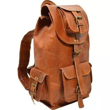 Большой винтажный мужской рюкзак из натуральной козьей кожи, дорожный рюкзак, спортивная сумка для ноутбука 20 X 10 X 10 коричневый