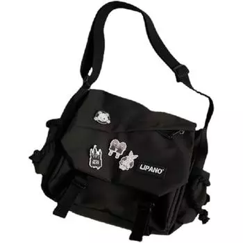 Большой вместительный эстетический рюкзак сумка через плечо рюкзак Kawaii милый повседневный дорожный рюкзак Mochilas Daypacks чёрный