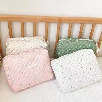 Большой вместительный качественный клатч из мягкого хлопка, женский косметический органайзер на молнии, милая косметичка, большая косметичка, портативная сумка