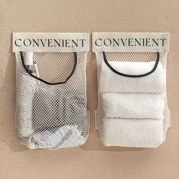 Большой вместительный мешок для мусора, кухонный пластиковый мешок для хранения, сумка для отделки, сетчатый мешок с липучкой, сумка для хранения, подвесной мешок для хранения бежевый