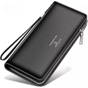 Большой вместительный мужской деловой кошелек с несколькими отделениями для карт, сумка для мобильного телефона, мужской длинный кошелек, мягкая ручная сумка из искусственной кожи