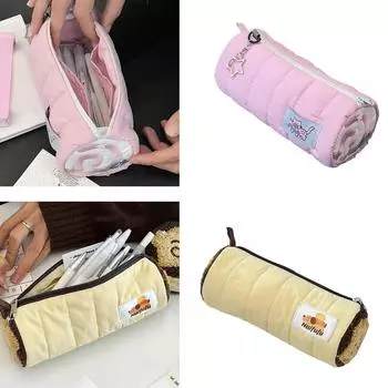 Большой вместительный пенал, большой пенал для ручек, настольный органайзер, сумка для хранения канцелярских принадлежностей с застежкой-молнией для школы и офиса 2