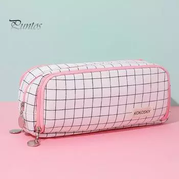 Большой вместительный пенал из холста с застежкой-молнией, многослойный держатель для ручек, органайзер для канцелярских принадлежностей G