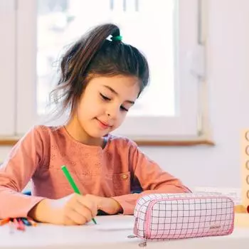 Большой вместительный пенал из холста с застежкой-молнией, многослойный держатель для ручек E