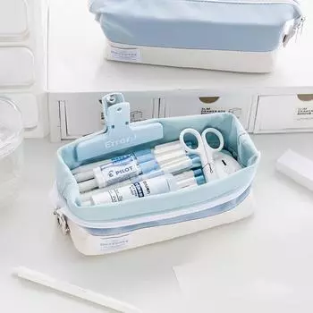 Большой вместительный пенал милый кавайный складной многофункциональный косметичка для хранения холщовая школьная канцелярия офисные принадлежности