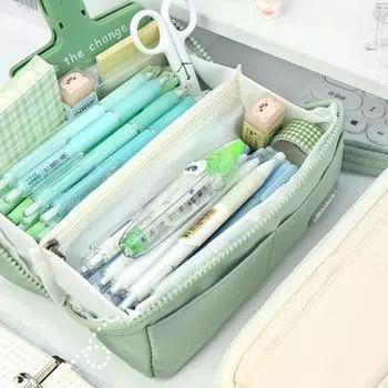 Большой вместительный пенал, многослойная сумка для карандашей, портативный органайзер для карандашей, сумка для хранения канцелярских принадлежностей для офиса и школы