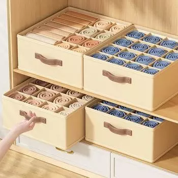 Большой вместительный пылезащитный ящик для хранения одежды и брюк, ящик для хранения гардероба, стильный многослойный ящик для хранения бюстгальтера 40*40*20CM серый