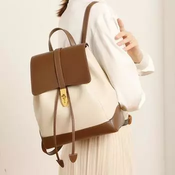 Большой вместительный рюкзак из натуральной кожи для девочек, кожаный школьный рюкзак, модные рюкзаки