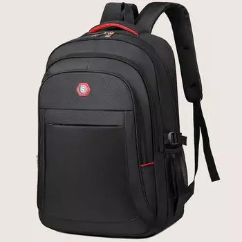 Большой вместительный студенческий рюкзак, повседневный однотонный рюкзак из материала Оксфорд, мужской новый рюкзак, многофункциональный простой рюкзак чёрный